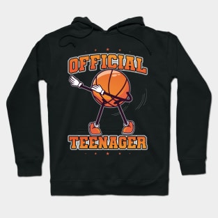 Official Teenager 13th Birthday Dabbing Basketball Hoodie